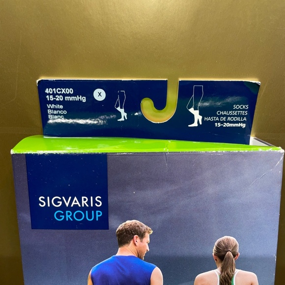 New Sigvaris Sports Athletic Recovery White Compression Socks XL 08771 - Picture 2 of 6